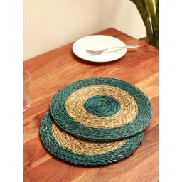 Unravel India Green & Brown Sabai Grass Dish Coaster - Set of 2-picture-30
