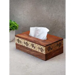 Unravel India New Brown Sheesham Wood Tissue Holder-picture-21