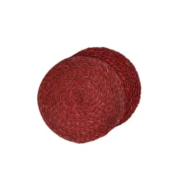 Unravel India Red Sabai Grass Dish Coaster - Set of 2 image 4