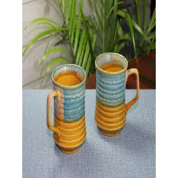 Unravel India studio glazed Multicolor Ceramic Coffee Mug - Set of 2-picture-23