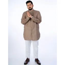 UNSIZED Men Paisley Printed Thread Work Kurta-picture-17