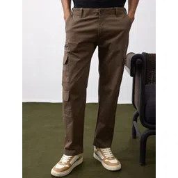 UNSTD Men Classic Regular Fit Cotton Cargos Trousers-picture-15