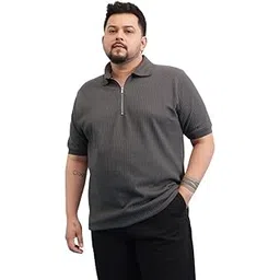 unstd Men Plus Size Zipper Polo-picture-46