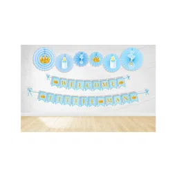 Untumble Blue Welcome Home Baby Boy Decoration Kit with Welcome Little Man Banner - Pack of 7-picture-13