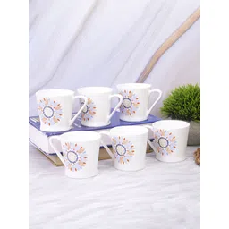 UPC Off White & Blue Floral Printed Ceramic Glossy Cups Set of Cups and Mugs-picture-15