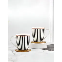 UPC White & Black Printed Ceramic Glossy Cups Set of Cups and Mugs-picture-38