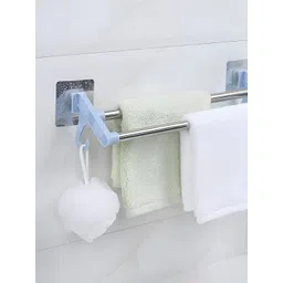 upkaranwale Grey & Blue Stainless Steel Adhesive Wall Hanger Holder-image-21