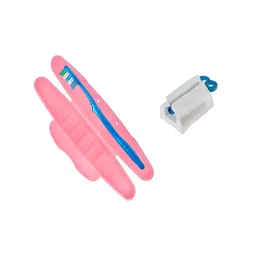 upkaranwale Pink & Blue 2 piece Toothbrush Cover Holder and Rolling Tube Seat Holder-image-22