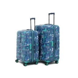 Uppercase Blue Printed Hard Cabin Trolley Bag Medium And Large-picture-20