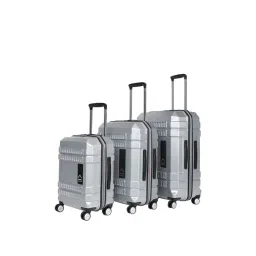 Uppercase Bullet Silver Textured Trolley Bag Pack of 3-picture-41