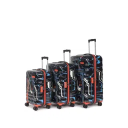 Uppercase Cyber Punk Black 8 Wheel Hard Trolley Bag - Set of 3-picture-22