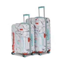 uppercase Cyber Punk Hard Luggage Trolley Bag Set of 2 (M+L) White-picture-16