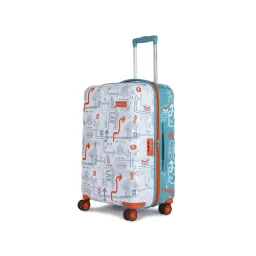Uppercase JFK Duo White & Blue 8 Wheel Medium Hard Trolley Bag - 46 cm-picture-39