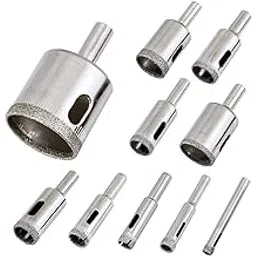 10 PCS 6-30mm Hollow Core Drill Bit Set for Ceramic, Glass, Porcelain Tile Diamond Hole Saw Tile Set Glass Drill Bit-image-4
