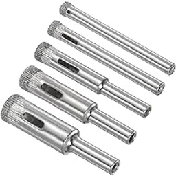UPTODATETOOLS 5-Pieces Diamond Drill Bits Set, 5mm 6mm 8mm 10mm 12mm Cutting Diameter, Diamond Dry Core Drill Hole Saws Bits Tools-image-5