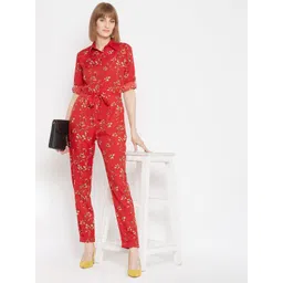 Uptownie Lite Women Red & Off-White Printed Basic Jumpsuit-picture-13