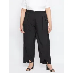 Uptownie Lite Women's Crepe Solid Plus Size Tulip Pants-picture-11