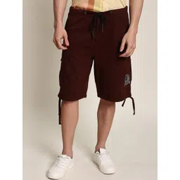 URA STREET Unisex Solid Cargo Relaxed Fit Mid-Rise Shorts-picture-20