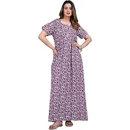 urali Women's Printed 100% Cotton Night Gown-picture-10