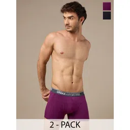URBAN ADVENTURE Men Pack of 2 Mid-Rise Anti-Bacterial Short Trunks 2P-UAM-007(WINE-BLK)-picture-40