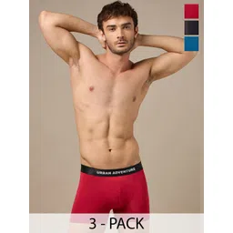 URBAN ADVENTURE Men Pack of 3 Anti-Bacterial Short Trunks 3UAM-005-T(BLACK-RED-LAGOON)-picture-37