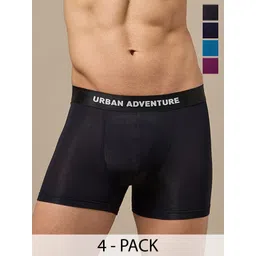 URBAN ADVENTURE Men Pack Of 4 Anti Bacterial Trunks 4UAM-005-T(BLK-NVY-LAG-WINE)-picture-36