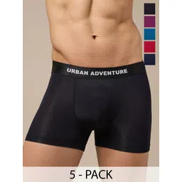 URBAN ADVENTURE Men Pack Of 5 Anti Bacterial Long Trunks 5UAM-005-T(BLK-NVY-LAG-RED-WINE)-picture-39