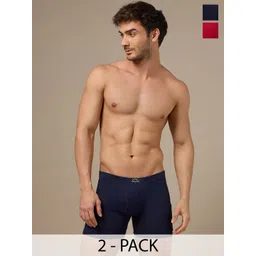 URBAN ADVENTURE Pack Of 2 Anti-microbial Mid-Rise Trunks 2UAM-004(NAVY-RED)-picture-39