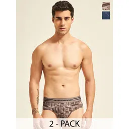 URBAN ADVENTURE Pack Of 2 Printed Ultra Soft Basic Briefs 2UAM-014-P(NVY-BROWN)-picture-21