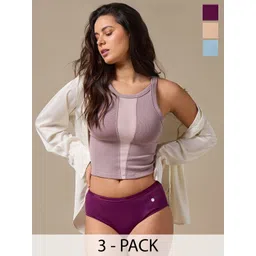 URBAN ADVENTURE Pack Of 3 4-Way Stretch Hipster Briefs 3UAW-002(WINE-SKIN-ICE BLUE)-picture-21