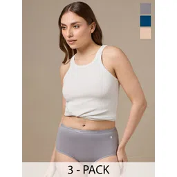 URBAN ADVENTURE Pack Of 3 High-Rise Hipster Briefs 3UAW-006(SKIN-GREY-LAGOON) image 1