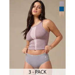 URBAN ADVENTURE Pack Of 3 Mid-Rise Odour-Resistant Hipster Briefs 3UAW-002(SKIN-GREY-LAGOO-picture-18