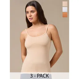 URBAN ADVENTURE Pack Of 3 Ultra Soft Non Padded Cotton Camisoles-picture-19