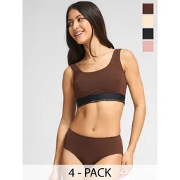 URBAN ADVENTURE Pack Of 4 High Coverage Hipster Briefs 4UAW-020(BLK-BEIGE-PINK-CHOC)-picture-31