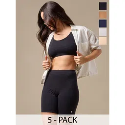 URBAN ADVENTURE Pack Of 5 Cotton High Coverage Cycling Shorts-picture-32