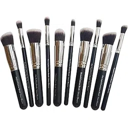 Urban Beauty 10 piece Makeup Brush Set Without Pouch (Black+Silver)-picture-46
