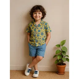Urban Birdie Boys Comfort Floral Printed Casual Shirt-picture-42