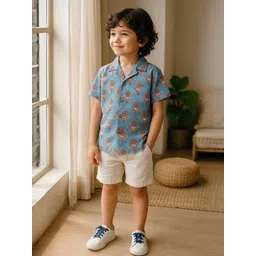 Urban Birdie Boys Comfort Floral Printed Casual Shirt-picture-32