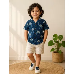 Urban Birdie Boys Comfort Floral Printed Casual Shirt-picture-33