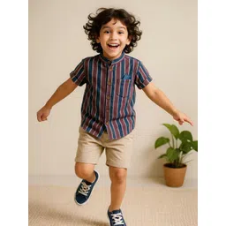 Urban Birdie Boys Comfort Striped Casual Shirt-picture-41