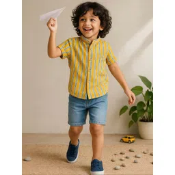 Urban Birdie Boys Comfort Striped Casual Shirt-picture-22