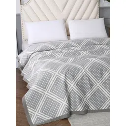 URBAN DREAM Grey & White Geometric Double Queen Bed Cover-picture-26