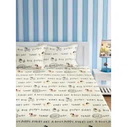 URBAN DREAM White & Black Typography 210 TC Queen Bedsheet with 2 Pillow Covers-picture-38
