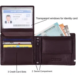 urban forest Men Casual, Formal, Travel Brown Genuine Leather RFIDWallet image 4