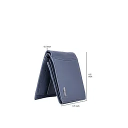 URBAN FOREST Men Blue Leather Two Fold Wallet image 3