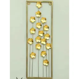 Urban Hamlet Golden Floral Metal Vertical Rectangle Wall Hanging Frame-picture-12