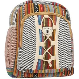 urban hike Handmade Hemp Backpack for Men & Women | Boho Ethnic Design | Eco-Friendly, Durable Travel Bag with Multicolor Woven Fabric | Stylish Sustainable School or College Bag-picture-46