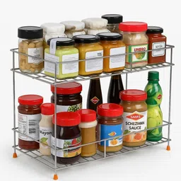 urban infotech Containers Kitchen Rack Stainless Steel Two-Tier Wire Kitchen Rack for Spices, Bottles and Jar Steel-picture-21
