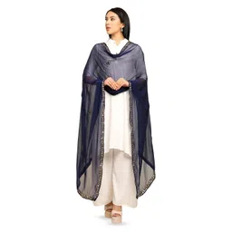 URBAN KANYA Floral Embroidered Gotta Patti Chiffon Dupatta-picture-14