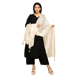 URBAN KANYA Geometric Embroidered Gotta Patti Silk Dupatta-picture-28